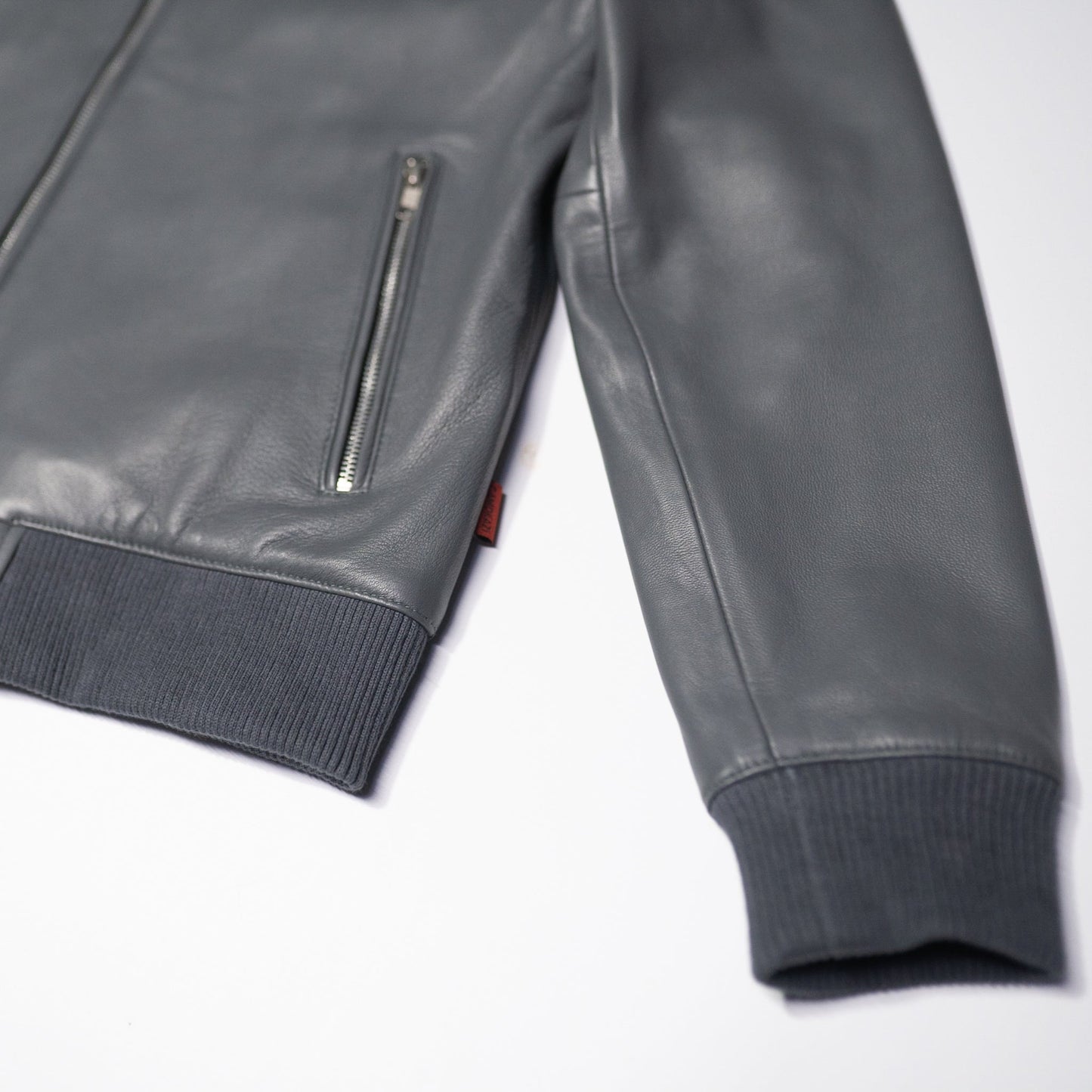 Victory Leather Bomber Jacket - Grey