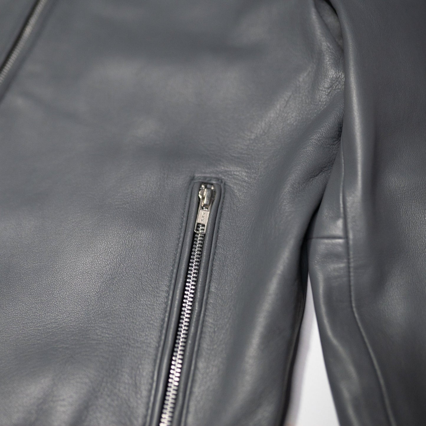 Victory Leather Bomber Jacket - Grey