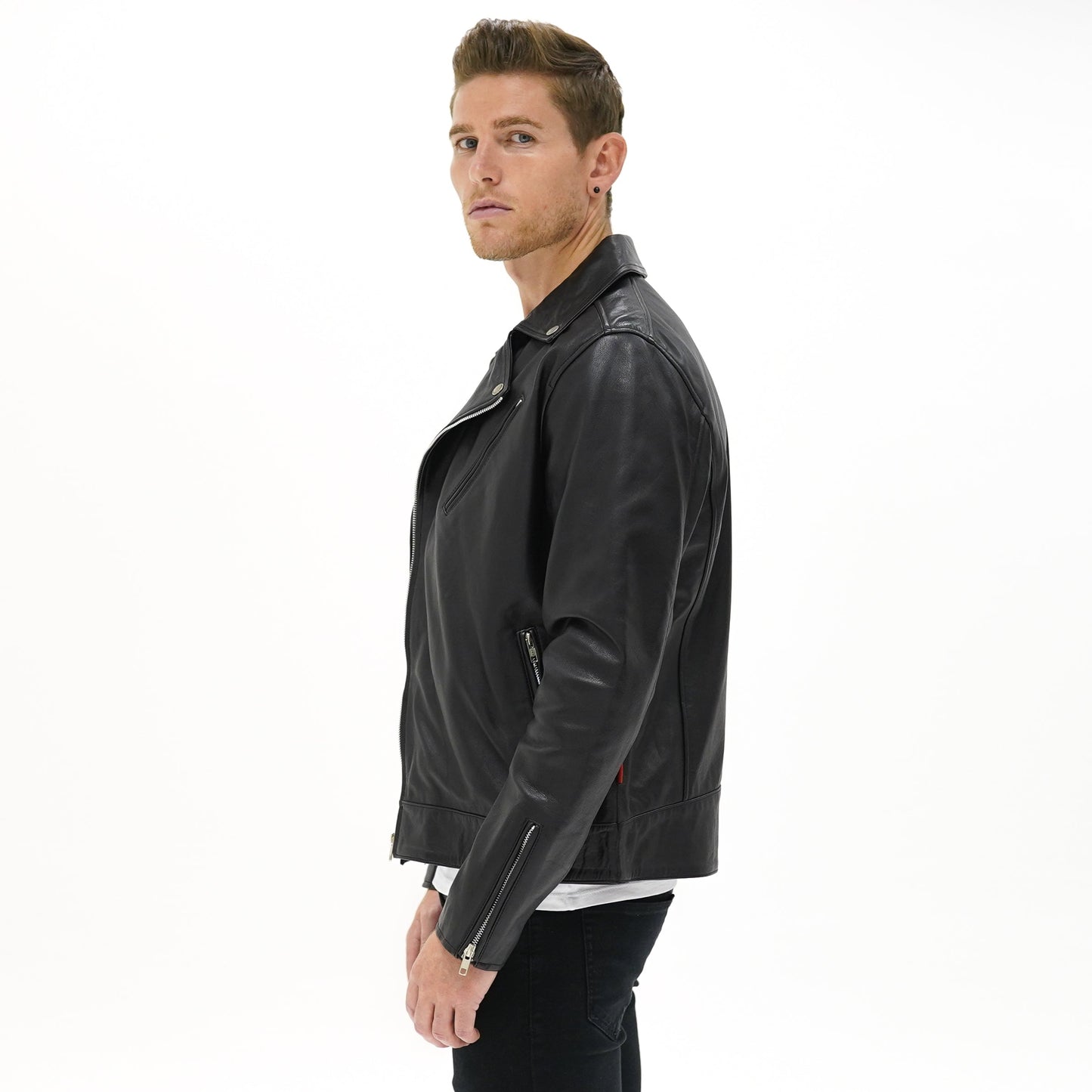 Vantage Classic Leather Biker Jacket