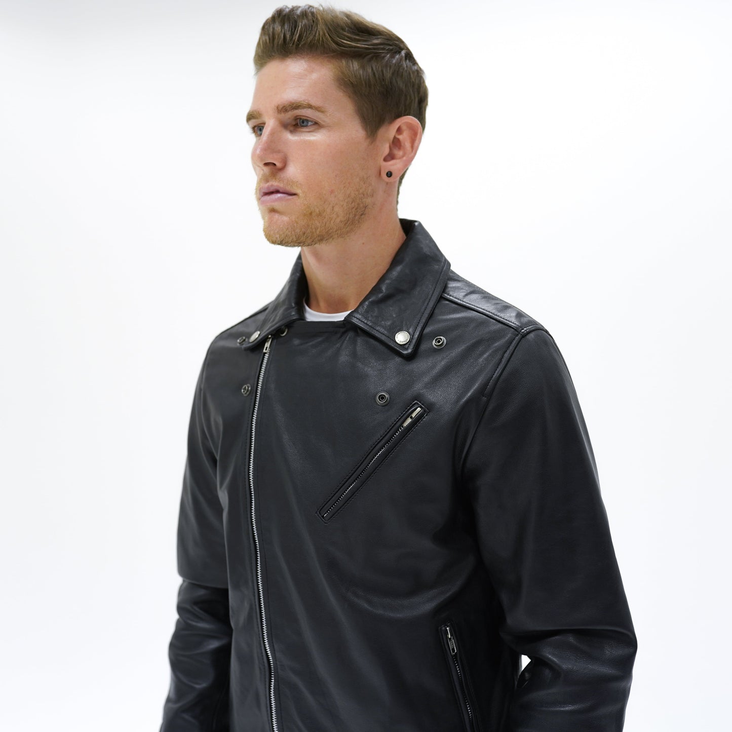 Vantage Classic Leather Biker Jacket