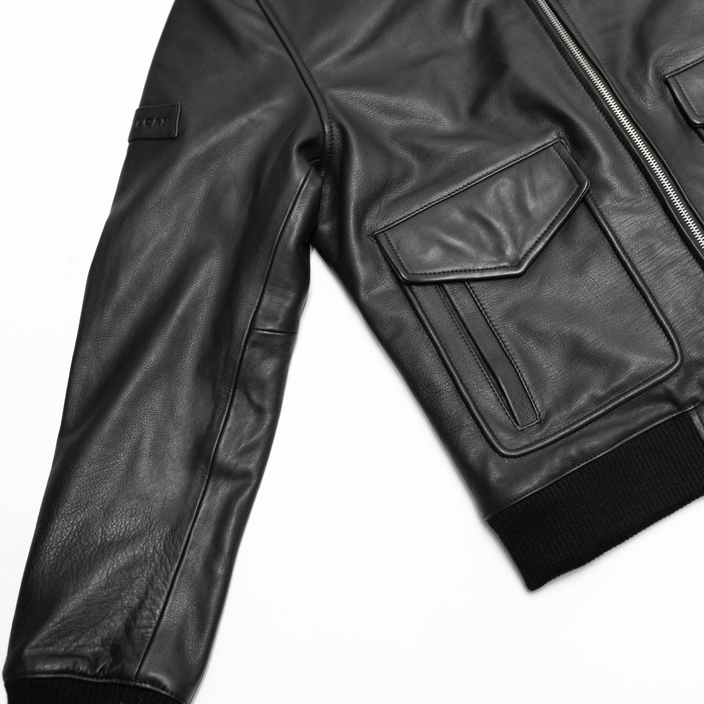 Vulcan Black Leather Flight Jacket - Mens