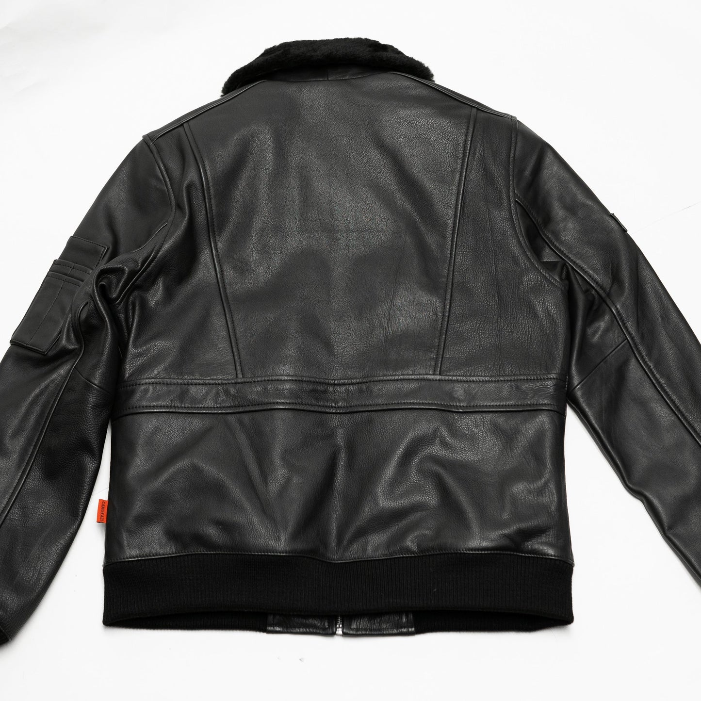 Vulcan Black Leather Flight Jacket - Mens