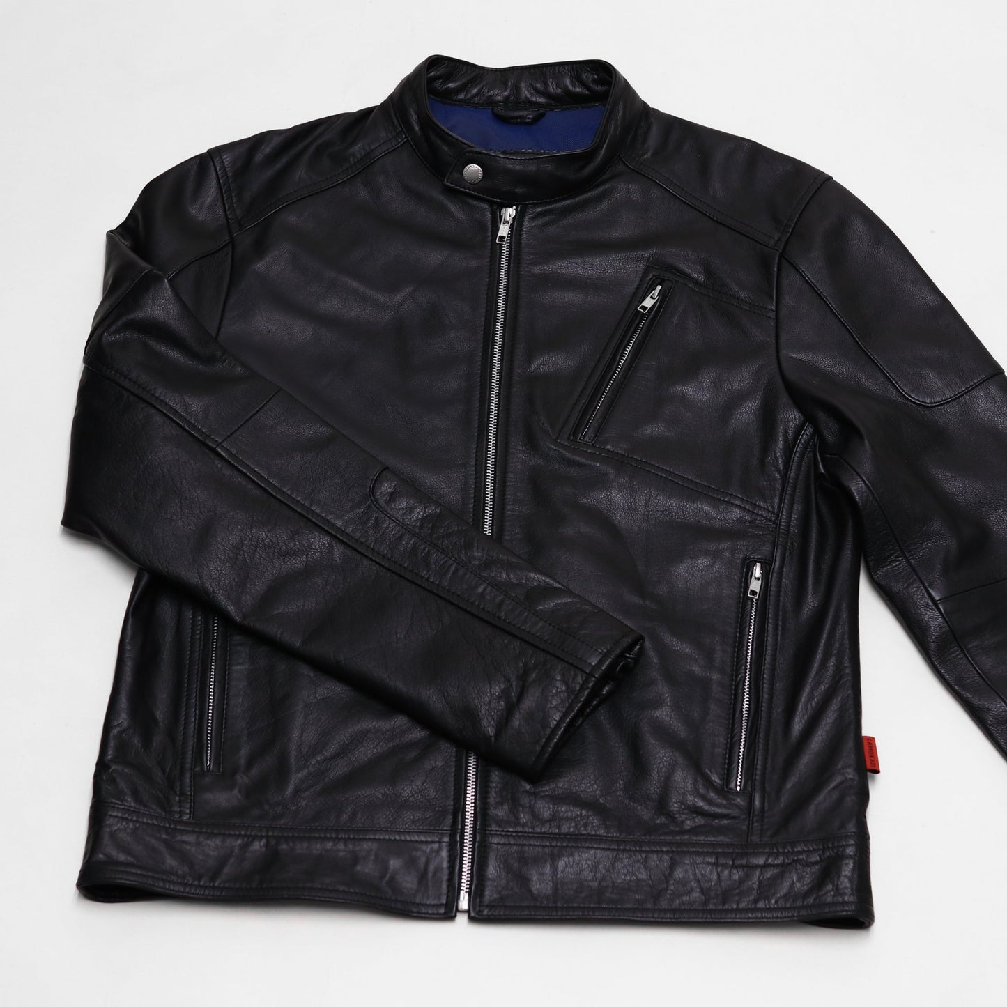 Valiant Black Leather Racer Jacket