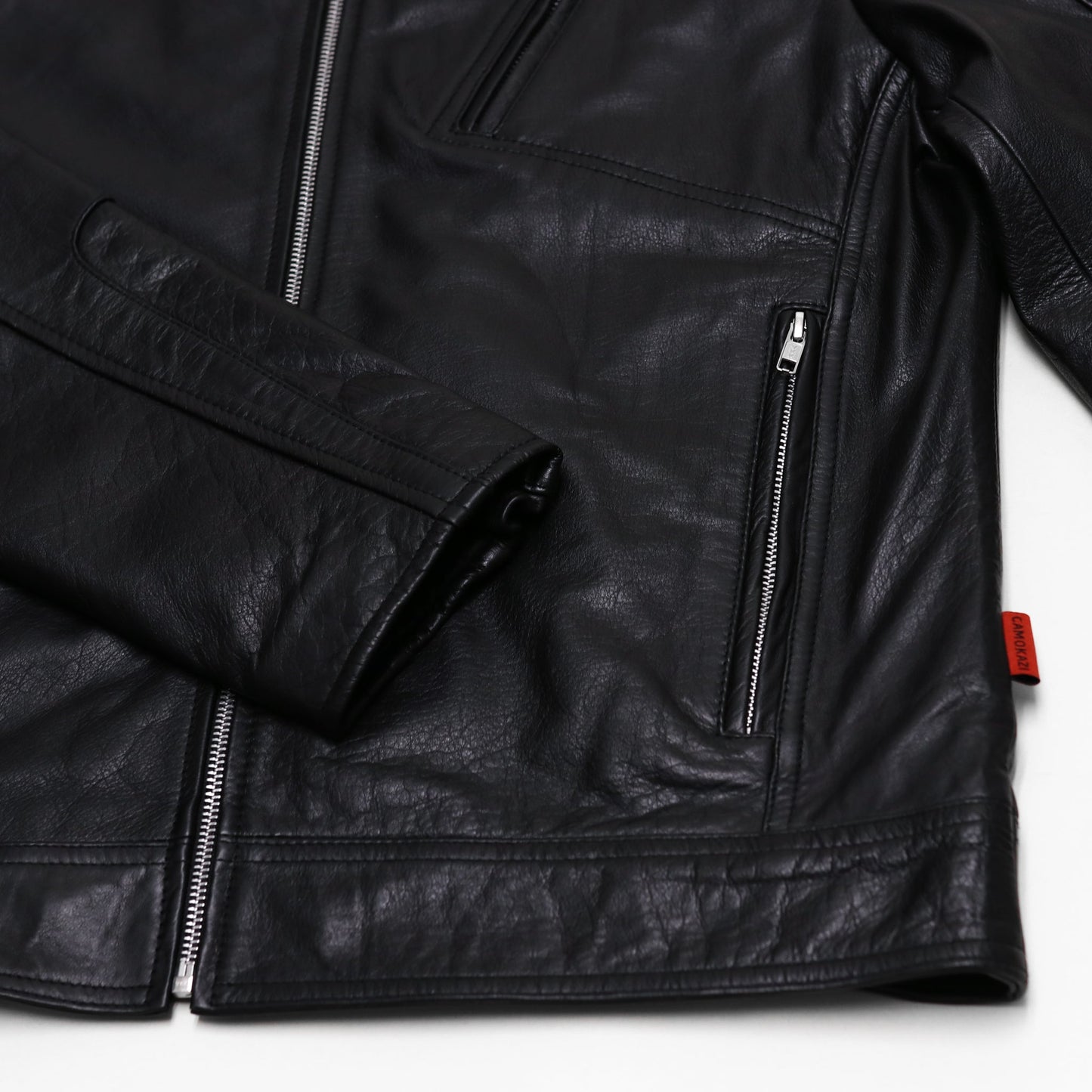 Valiant Black Leather Racer Jacket