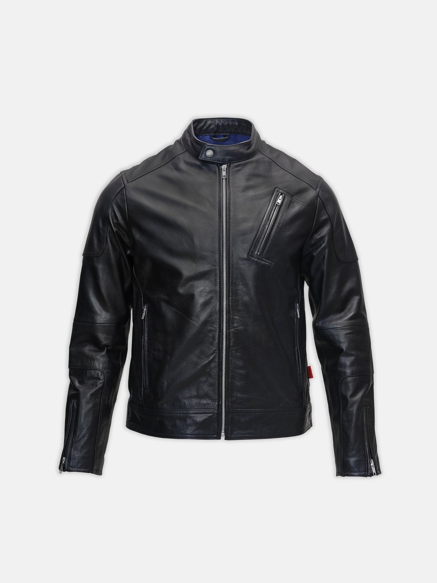 Valiant Black Leather Racer Jacket