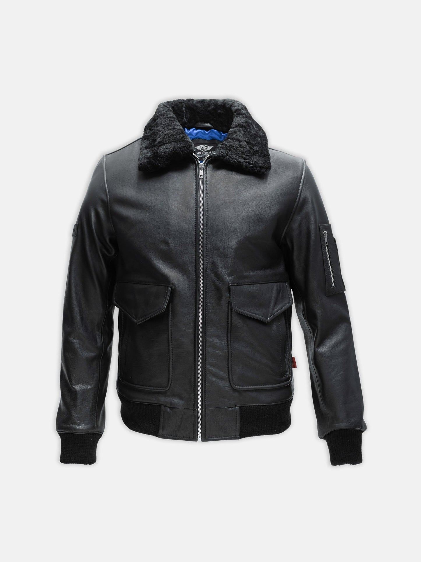 Vulcan Black Leather Flight Jacket - Mens