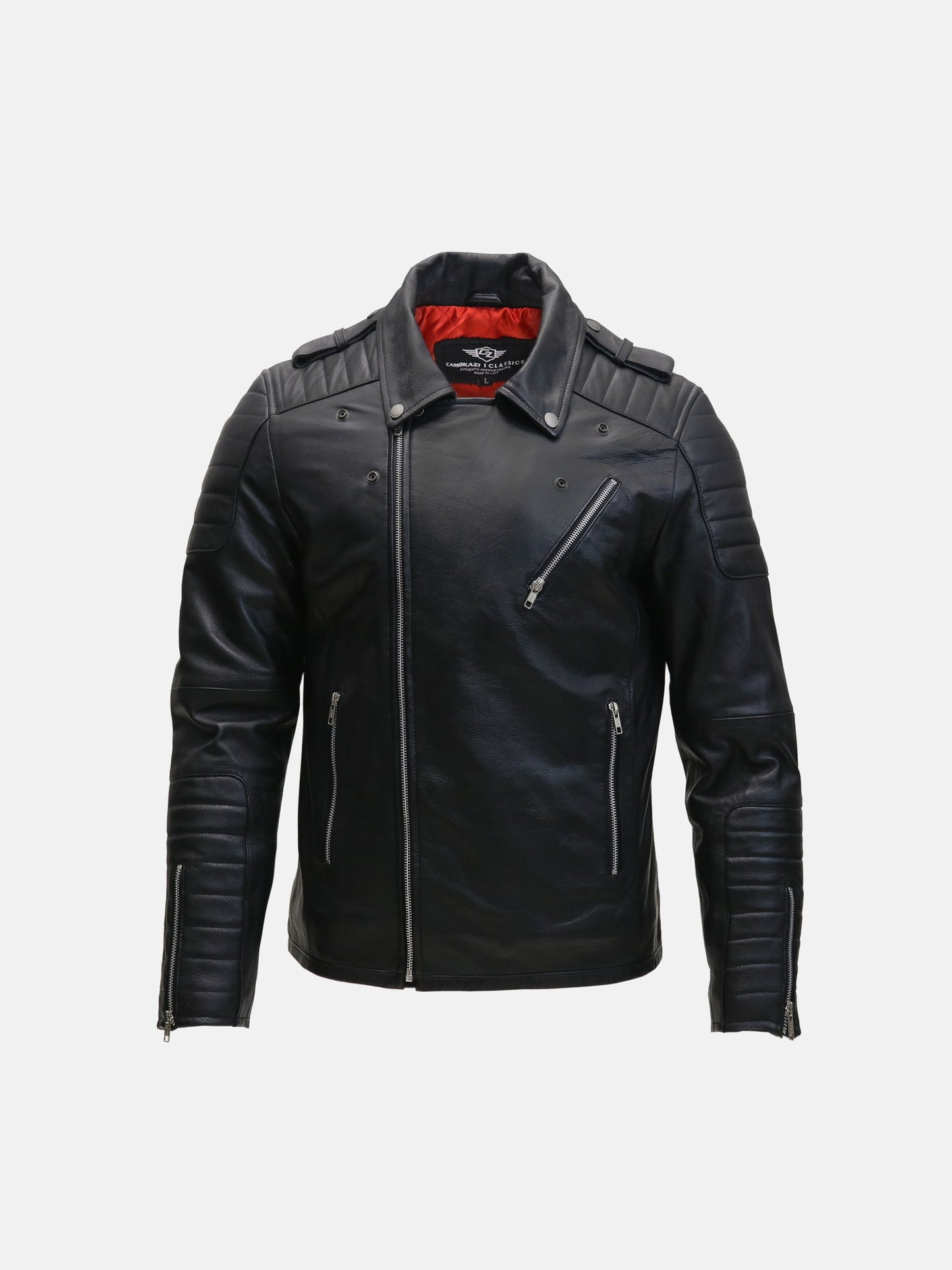 Vanguard Black Leather Biker Jacket