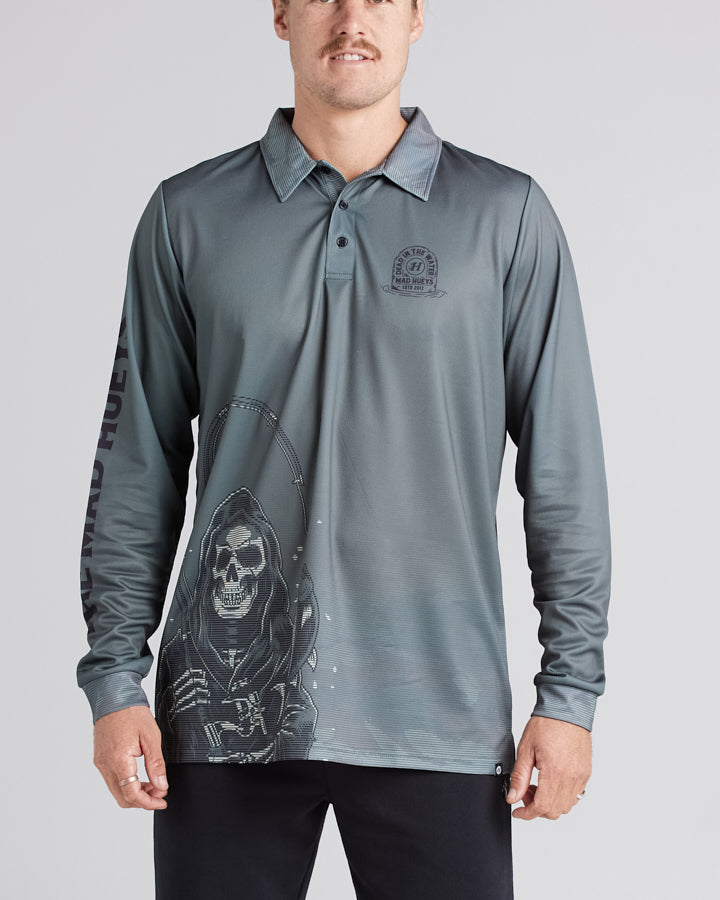 DEAD IN THE WATER | FISHING JERSEY - DUSTY GREEN