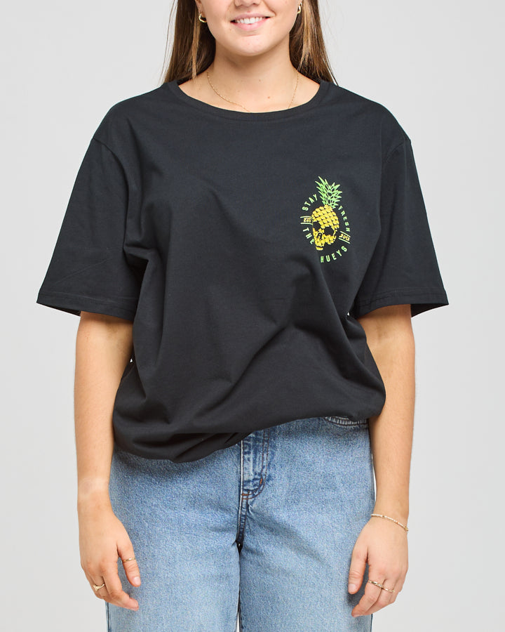 STAY FRESH | WOMENS OVERSIZED SS TEE - BLACK