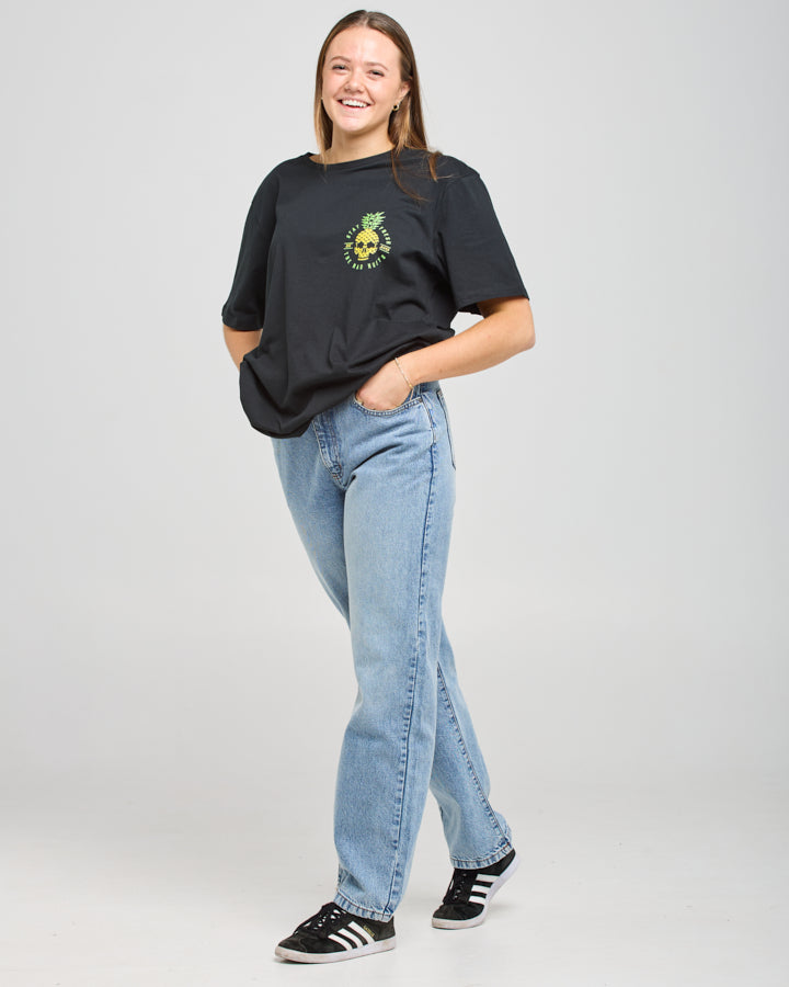 STAY FRESH | WOMENS OVERSIZED SS TEE - BLACK