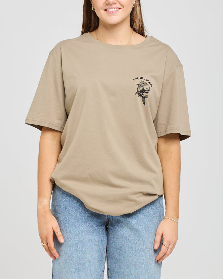 SINKIN TINS | WOMENS OVERSIZED SS TEE - KHAKI