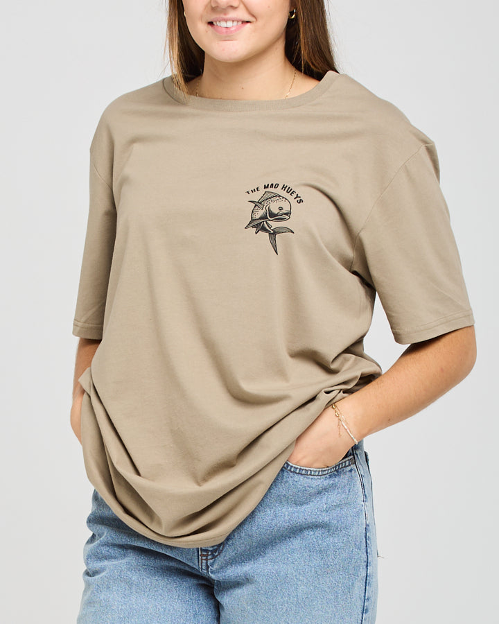 SINKIN TINS | WOMENS OVERSIZED SS TEE - KHAKI