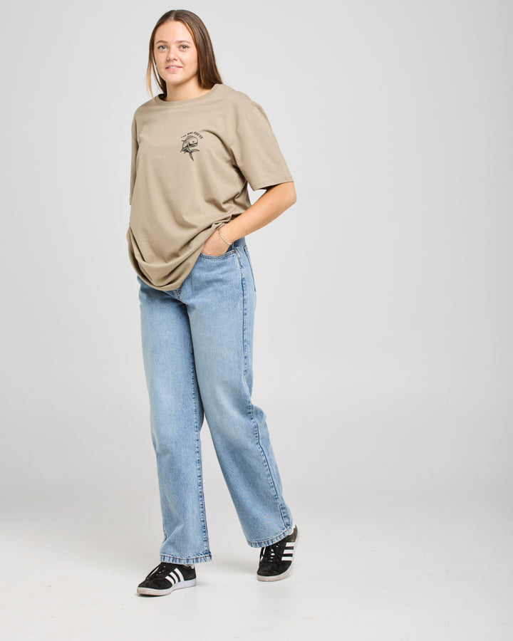 SINKIN TINS | WOMENS OVERSIZED SS TEE - KHAKI