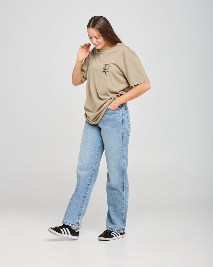 SINKIN TINS | WOMENS OVERSIZED SS TEE - KHAKI