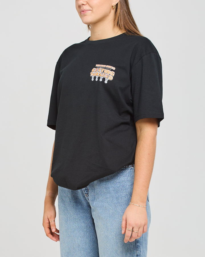 TRASHED | WOMENS OVERSIZED SS TEE - BLACK