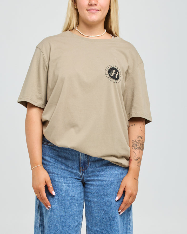 SOLID | WOMENS OVERSIZED SS TEE - KHAKI