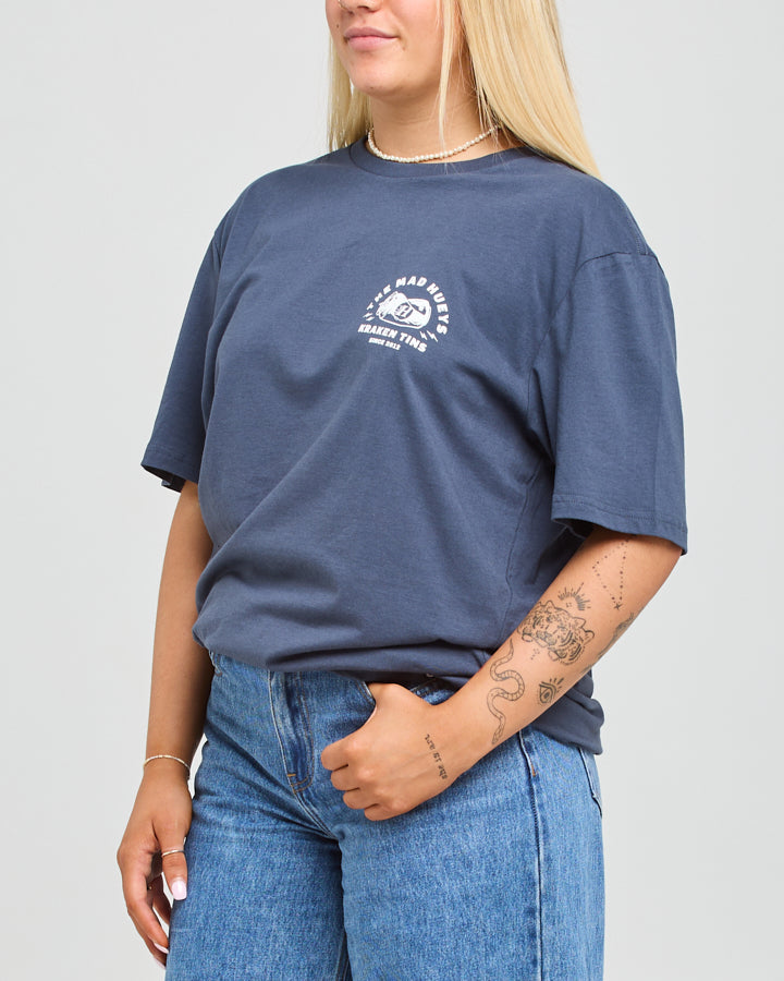 KRAKEN TINS | WOMENS OVERSIZED SS TEE - PETROL BLUE