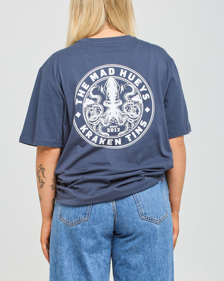 KRAKEN TINS | WOMENS OVERSIZED SS TEE - PETROL BLUE