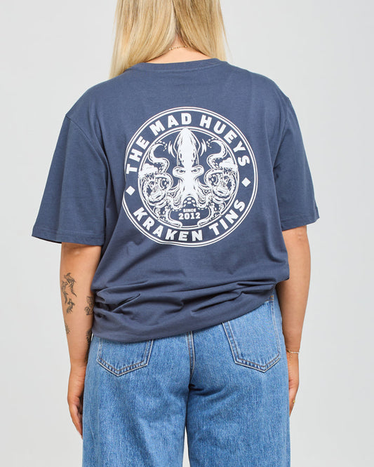 KRAKEN TINS | WOMENS OVERSIZED SS TEE - PETROL BLUE