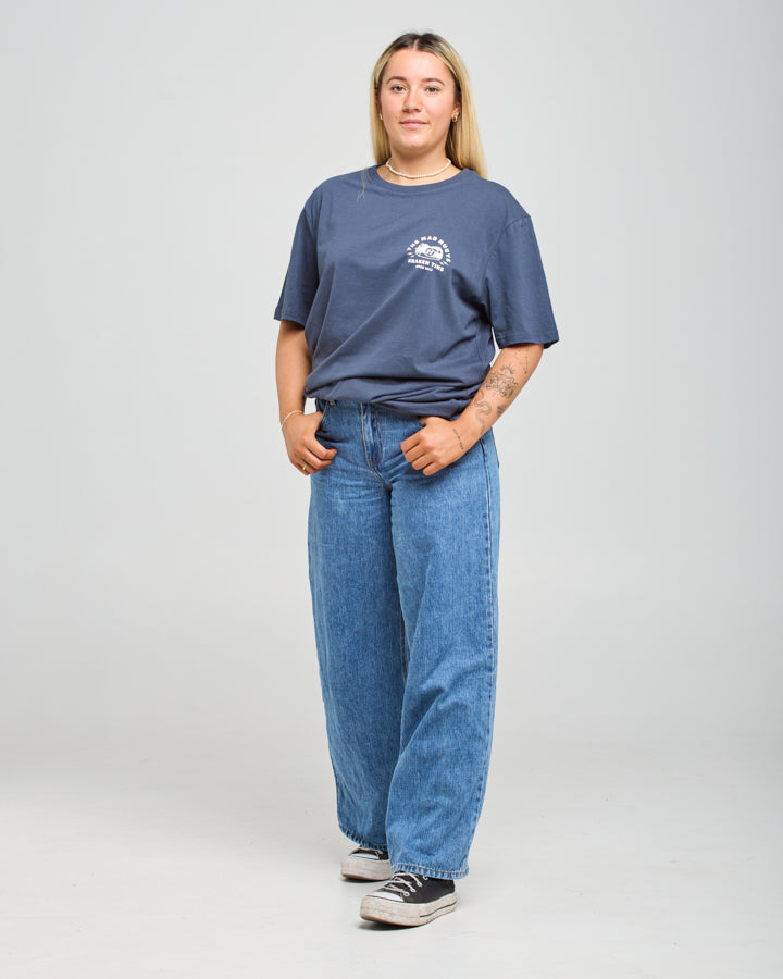 KRAKEN TINS | WOMENS OVERSIZED SS TEE - PETROL BLUE