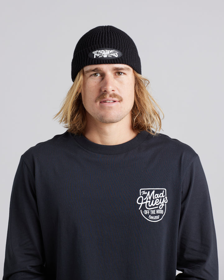 BONES AHOY | ROLL UP WARFIE BEANIE - BLACK