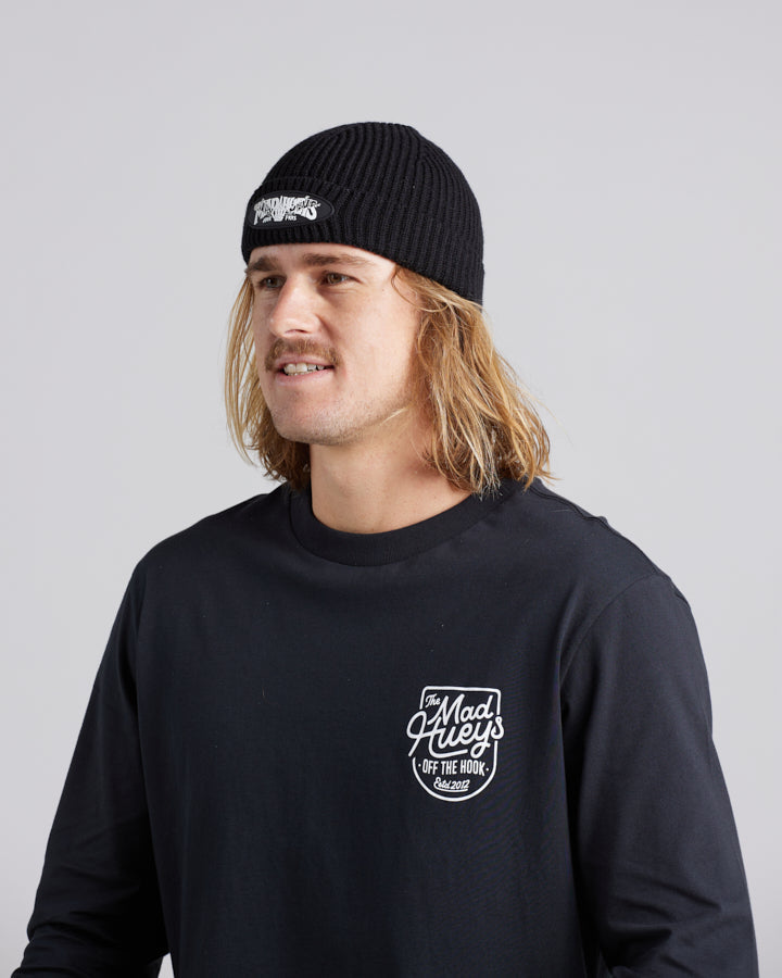 BONES AHOY | ROLL UP WARFIE BEANIE - BLACK