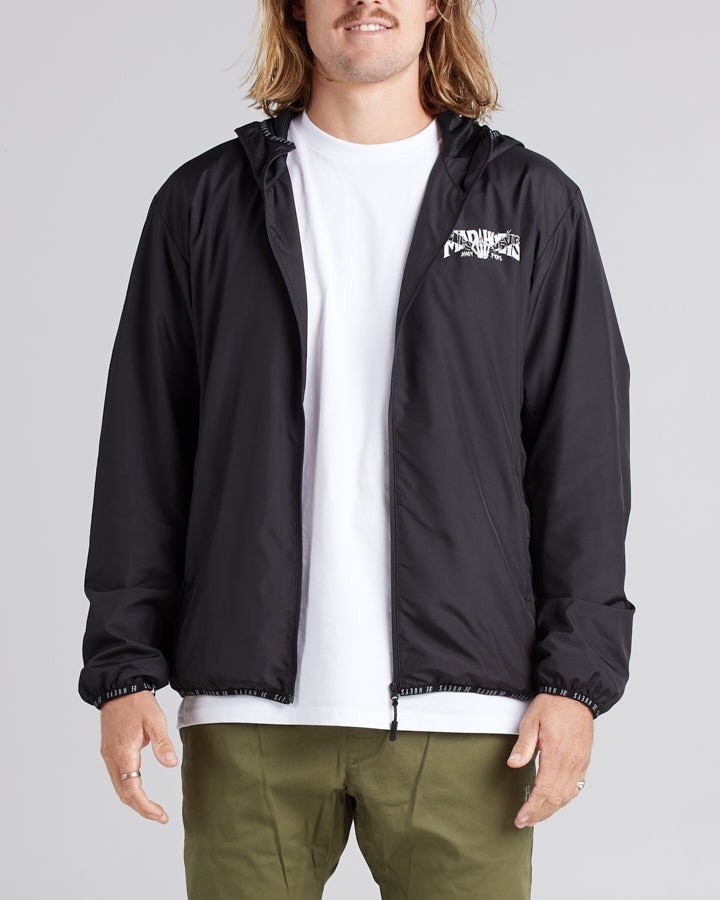 BONES AHOY | ZIP THROUGH SPRAY JACKET - BLACK