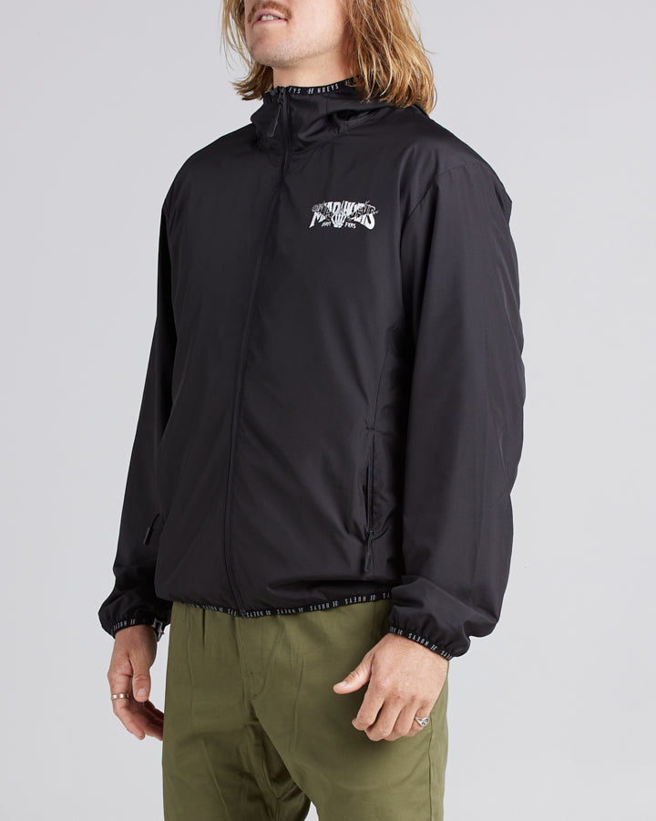 BONES AHOY | ZIP THROUGH SPRAY JACKET - BLACK