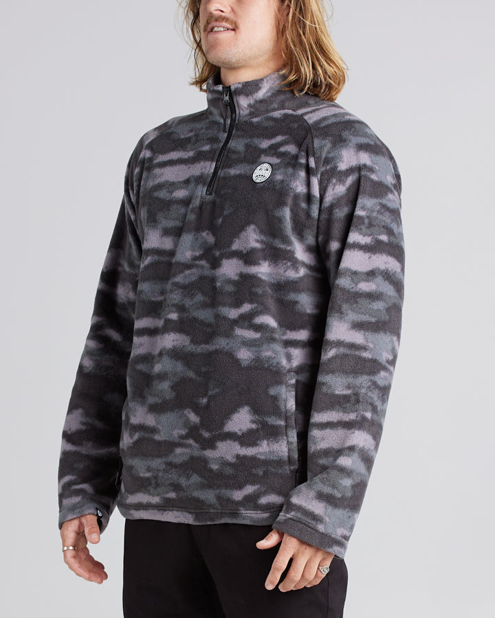 HUEYS GLOBAL | QUARTER ZIP - CHARCOAL