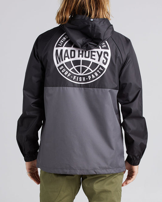 HUEYS GLOBAL | PULLOVER SPRAY JACKET - BLACK/CHAR