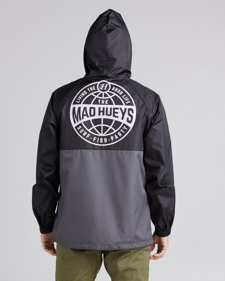 HUEYS GLOBAL | PULLOVER SPRAY JACKET - BLACK/CHAR