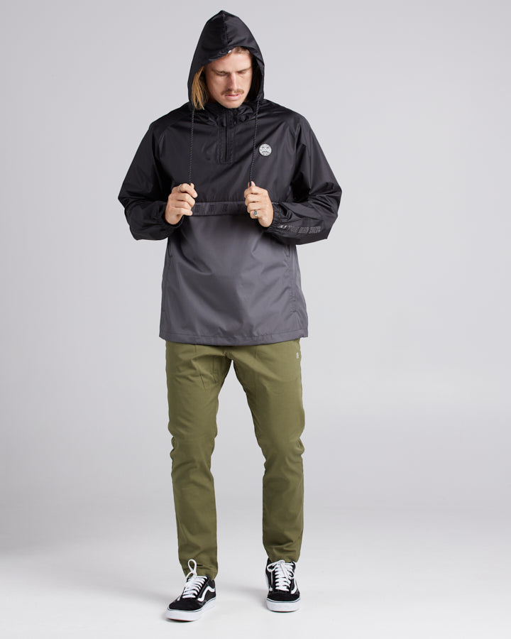 HUEYS GLOBAL | PULLOVER SPRAY JACKET - BLACK/CHAR