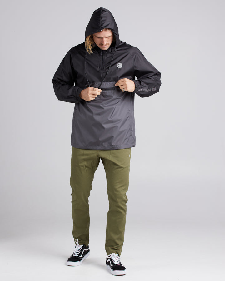 HUEYS GLOBAL | PULLOVER SPRAY JACKET - BLACK/CHAR