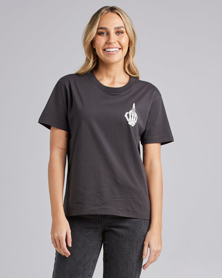 BONES AHOY | WOMENS SS TEE - VINTAGE BLACK