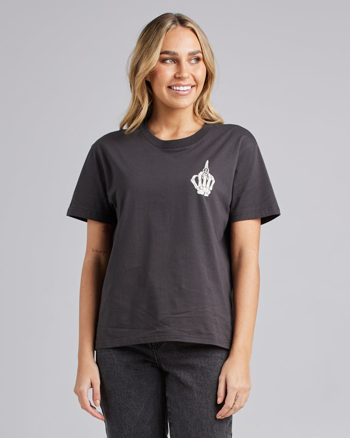 BONES AHOY | WOMENS SS TEE - VINTAGE BLACK