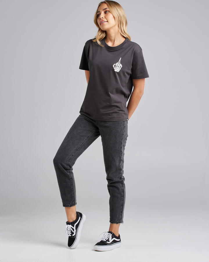 BONES AHOY | WOMENS SS TEE - VINTAGE BLACK