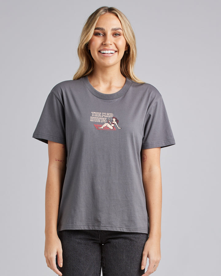 HERE TO FK SPIDERS | WOMENS SS TEE - CHARCOAL