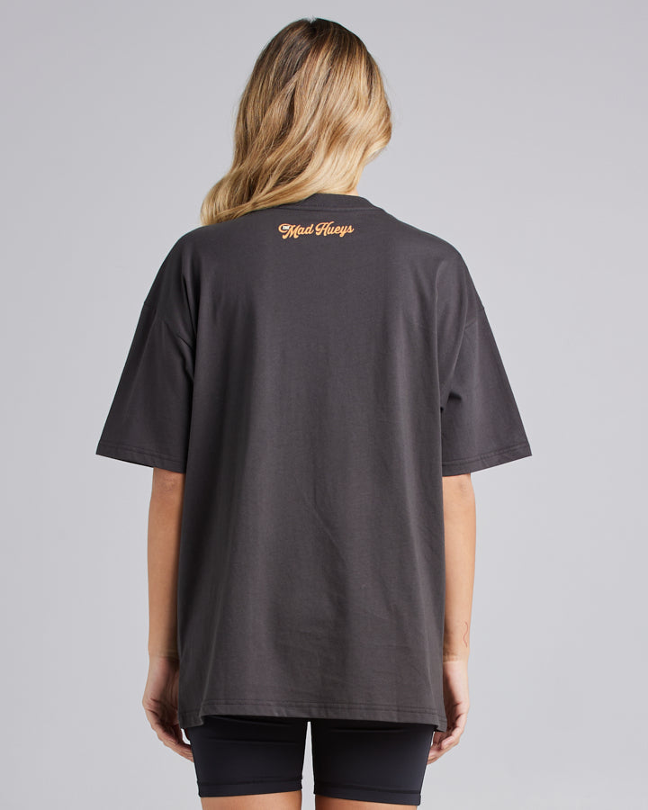 BABES ON WAVES | WOMENS OVERSIZED TEE - VINTAGE BLACK