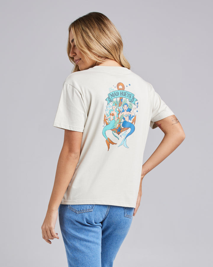 ANCHOR MERMAIDS | WOMENS SS TEE - STONE