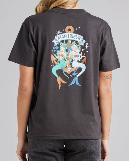 ANCHOR MERMAIDS | WOMENS SS TEE - VINTAGE BLACK