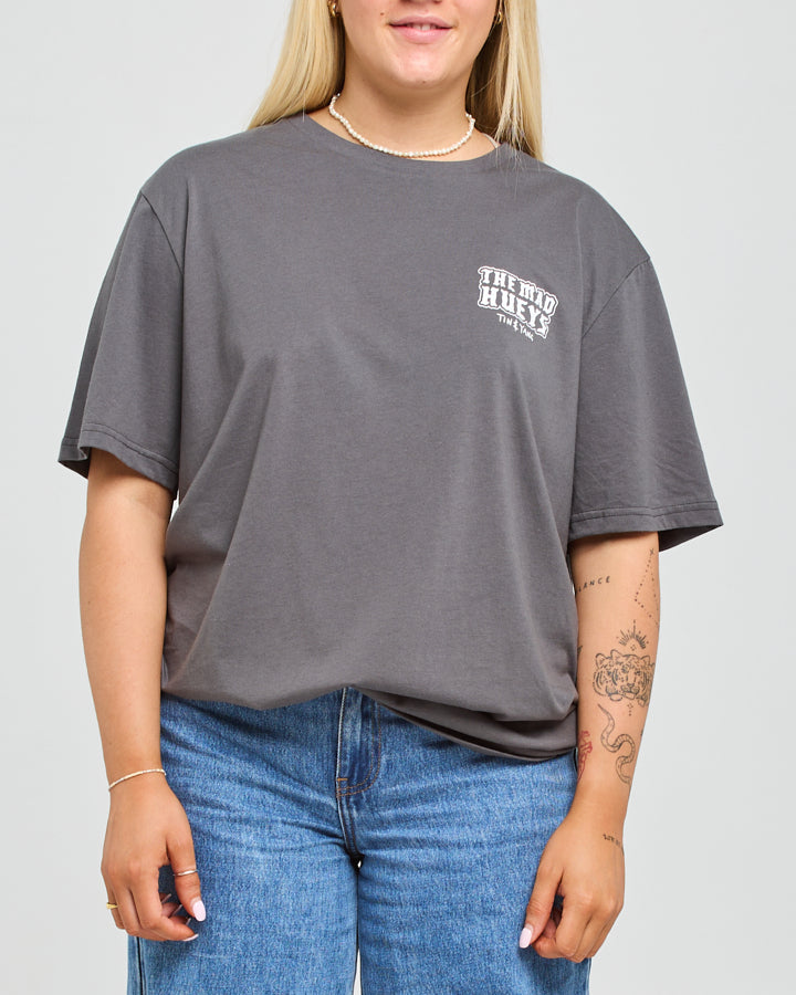 TIN & YANG | WOMENS OVERSIZED SS TEE - CHARCOAL