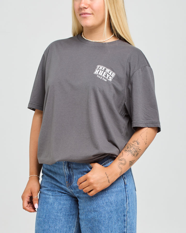 TIN & YANG | WOMENS OVERSIZED SS TEE - CHARCOAL