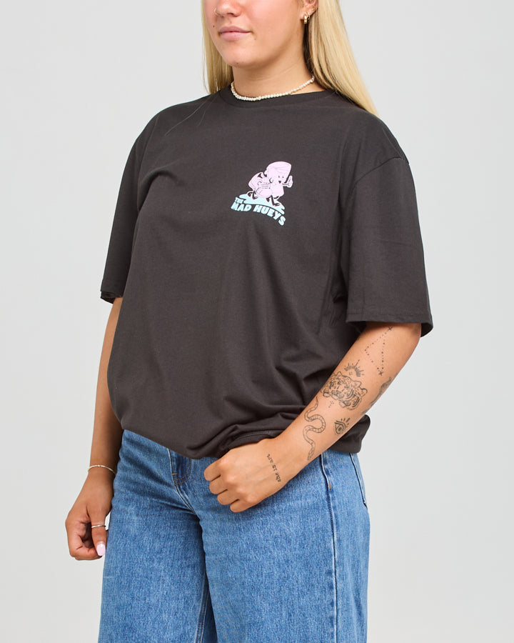 DRINKING BUDDIES | WOMENS OVERSIZED SS TEE - VINTAGE BLACK