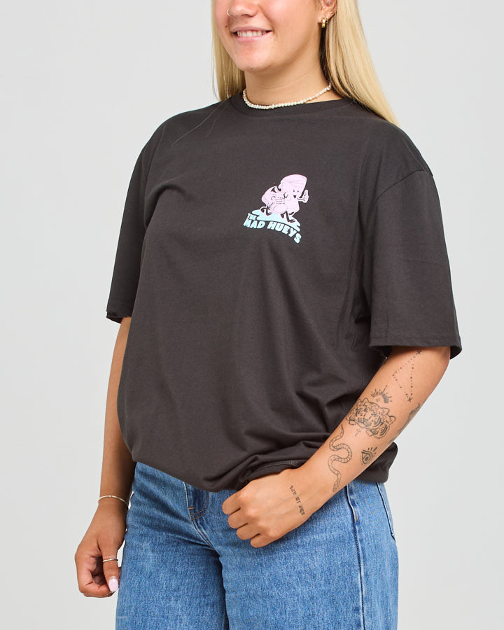 DRINKING BUDDIES | WOMENS OVERSIZED SS TEE - VINTAGE BLACK