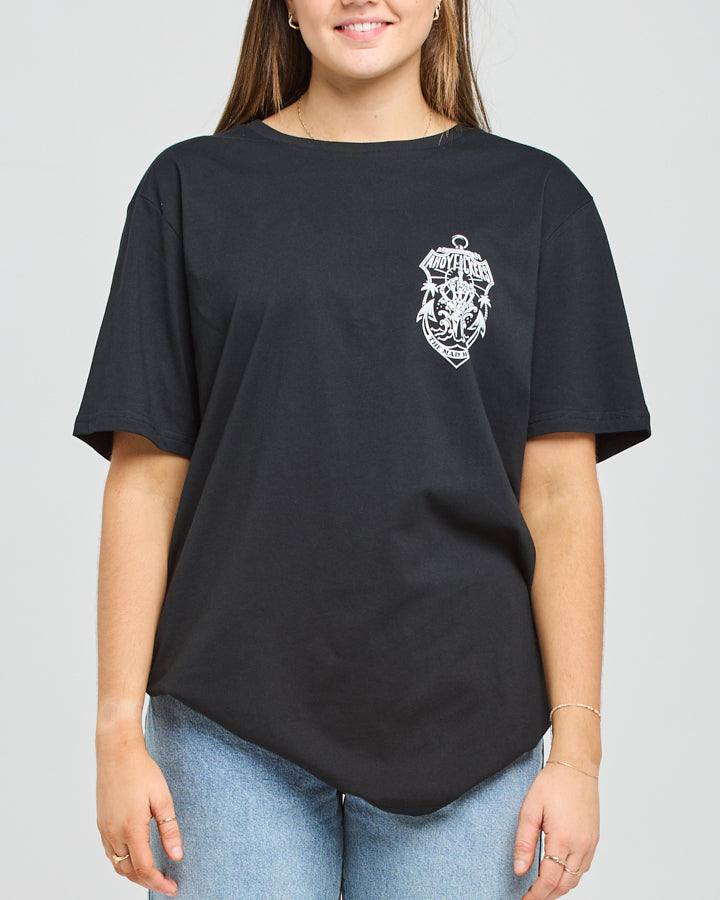 NO FKS GIVEN | WOMENS OVERSIZED SS TEE  - BLACK