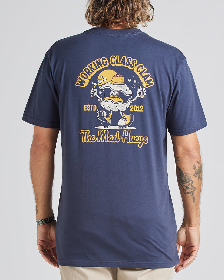 WORKING CLASS CLAM | SS TEE - NAVY