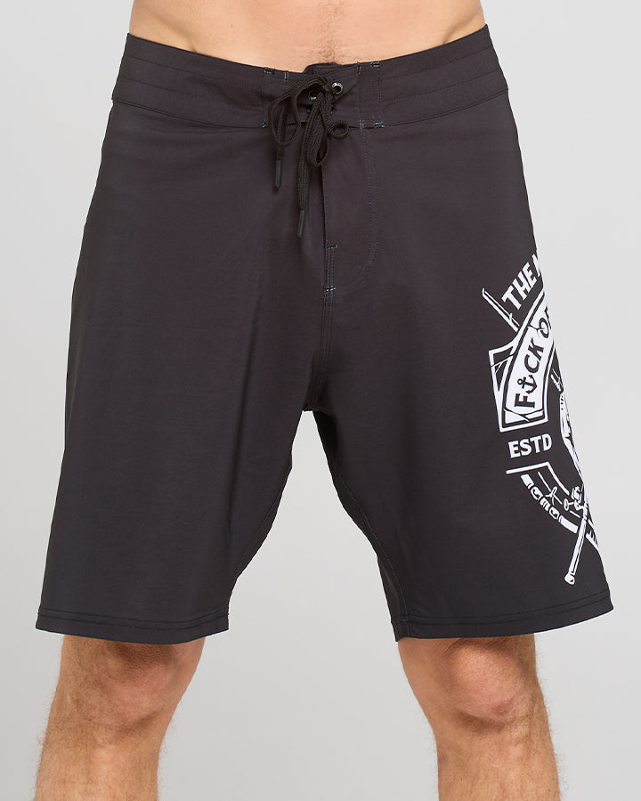 FK OFF IM FISHING | BOARDSHORT 19" - BLACK