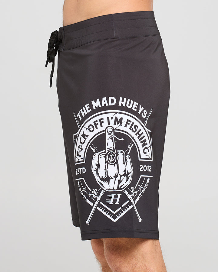 FK OFF IM FISHING | BOARDSHORT 19" - BLACK