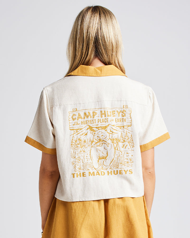 CAMP HUEYS | WOMENS WOVEN SHIRT - CEMENT