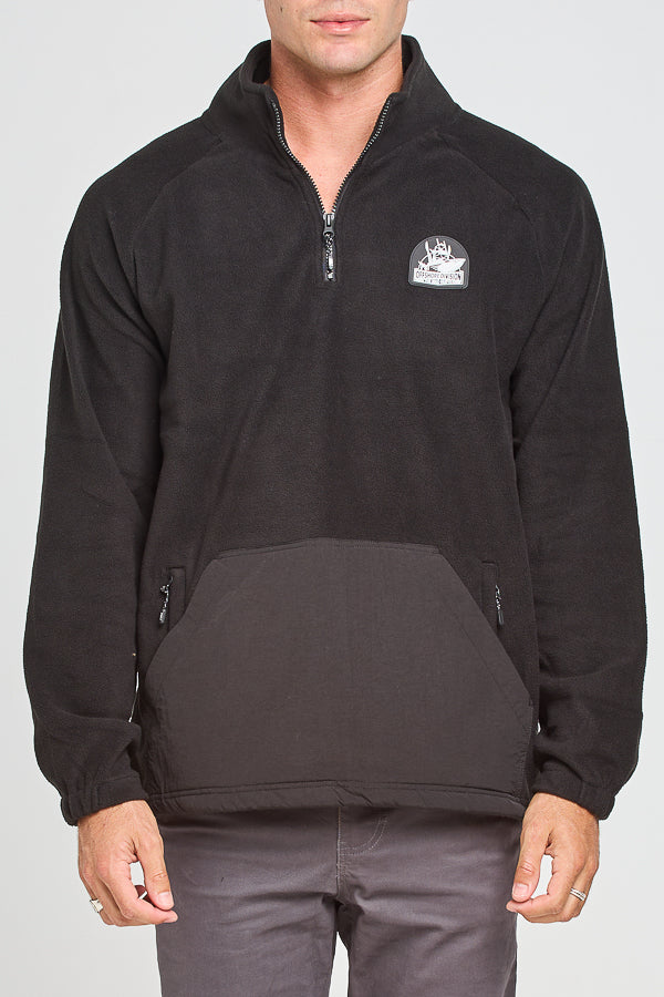 OFFSHORE LOGO | QUARTER ZIP - BLACK